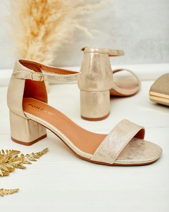 ZŁOTE SANDAŁY DAMSKIE HARRVO 39