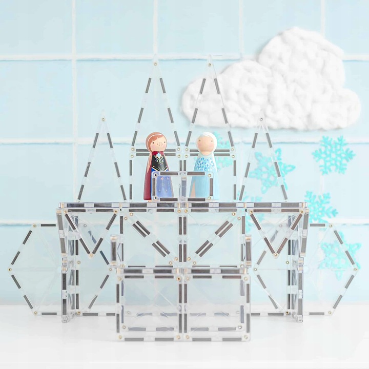 Connetix 34 el. startowe klocki magnetyczne Clear Starter transparentne