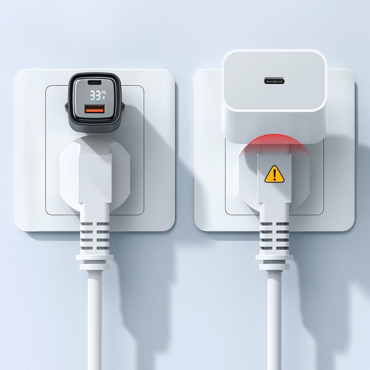 MCDODO NANO GaN ŁADOWARKA USB/USB-C PD 33W MIERNIK