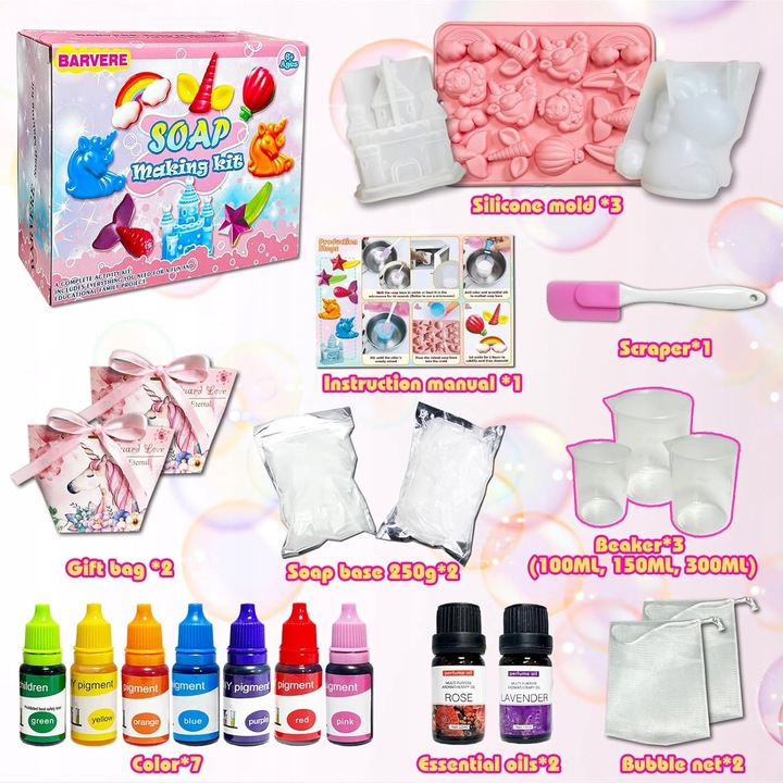 MYDLARSKI ZESTAW DO ROBIENIA MYDEŁEK MYDŁA DLA DZIECI KREATYWNY DIY PREZENT