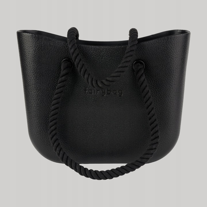 TOREBKA DAMSKA TORBA NA RAMIĘ GUMOWA JELLYBAG 2 ZESTAWY RĄCZEK CZARNA