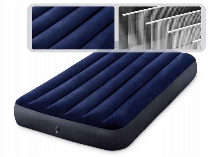 Materac Dmuchany Welurowy Jednoosobowy Łóżko 191x99 Intex 64757 MODEL 2025