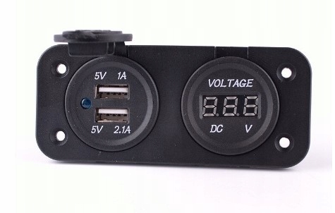 SAMOCHÓD WOLTOMIERZ ŁADOWARKA 2x USB 2A PANEL 2w1
