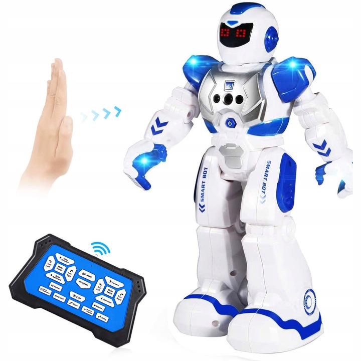 DUŻY ROBOT ZDALNIE STEROWNY ŚWIECI CHODZI PILOT AKUMULATOR SENSOREM GESTÓW