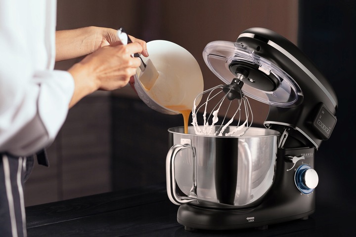 Robot planetarny z podgrzewaną misą Kuchenny Czarny MISA 6L DUŻA MOC 3000W