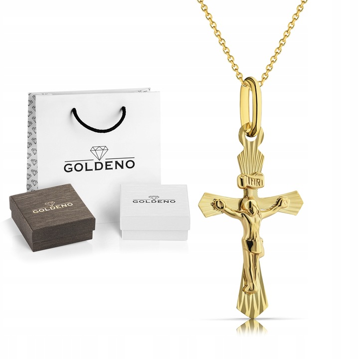 ZŁOTY NASZYJNIK 585 KRZYŻYK KOMUNIA ŚWIĘTA CHRZEST
