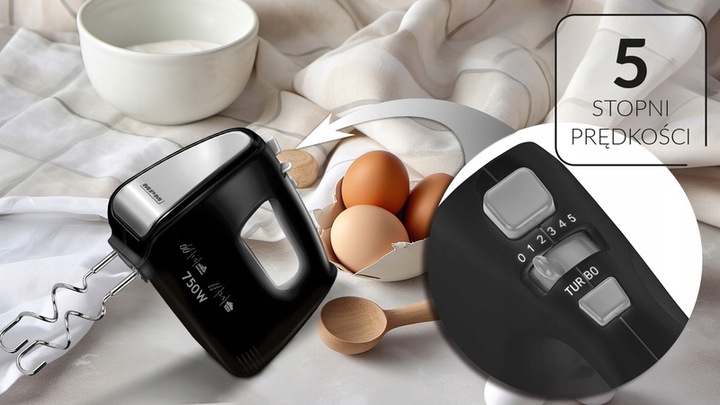 Mikser ręczny MPM MMR-19C CZARNY 750W