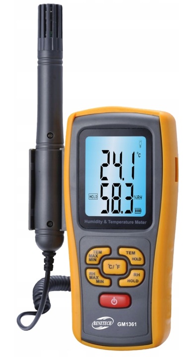 HIGROMETR MIERNIK WILGOTNOŚĆ TEMPERATURA POWIETRZA TERMOHIGROMETR BENETECH