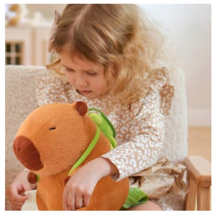 Maskotka Kapibara pluszak żółwik zabawka z plecakiem miękka pluszowa