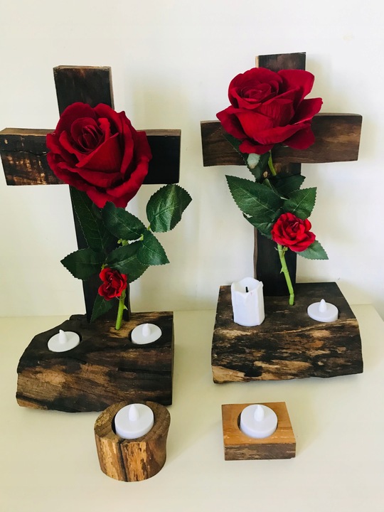 STROIKI na CMENTARZ STROIK na GRÓB drewniany KRZYŻ