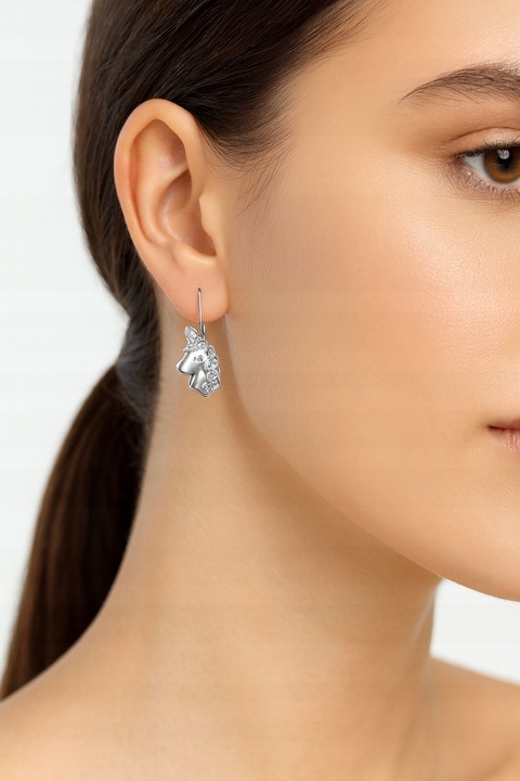 Kolczyki srebrne jednorożce dla dziewczynki dla dzieci angielskie srebro