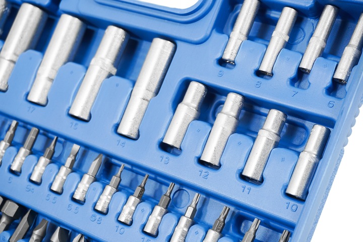ZESTAW NARZĘDZI KLUCZY NASADOWYCH 108 KLUCZE NASADOWE 1/4" 1/2" BITY TORX