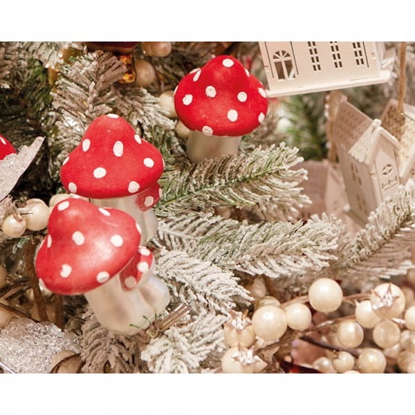 Grzybki muchomorki bombki na klipsie bombka muchomorek komplet 12 szt.