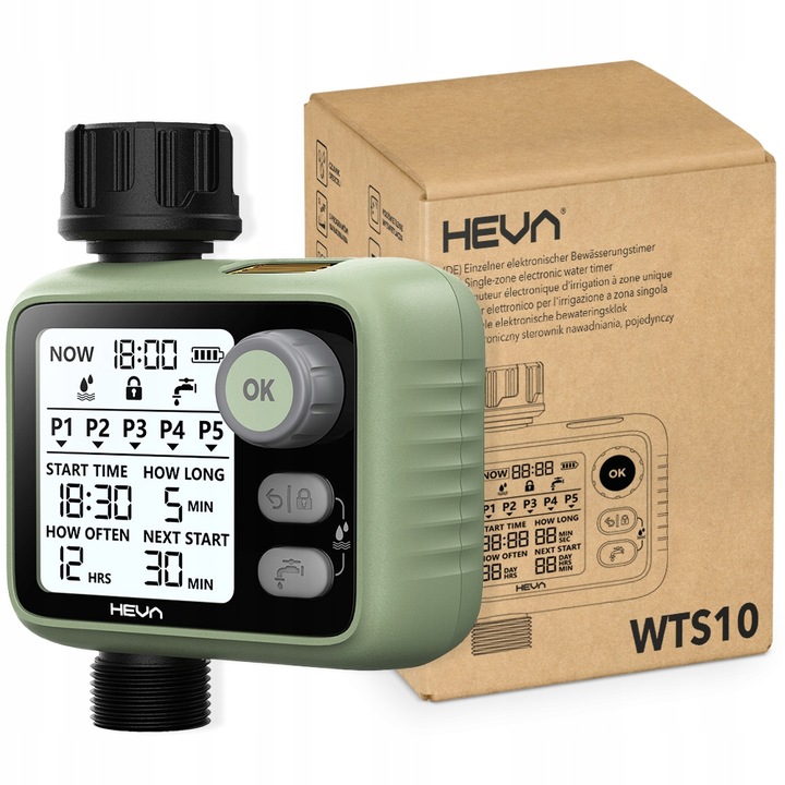 Elektroniczny sterownik nawadniania HEVA programator do wody z filtrem 8bar