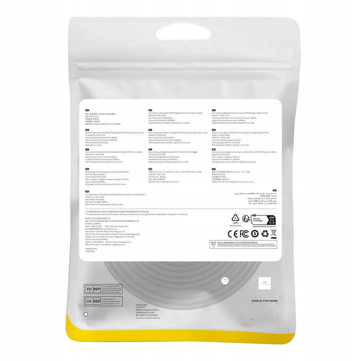 Baseus Szybki Kabel Sieciowy Cat.8 40 Gbps Mocny Przewód Do Internetu