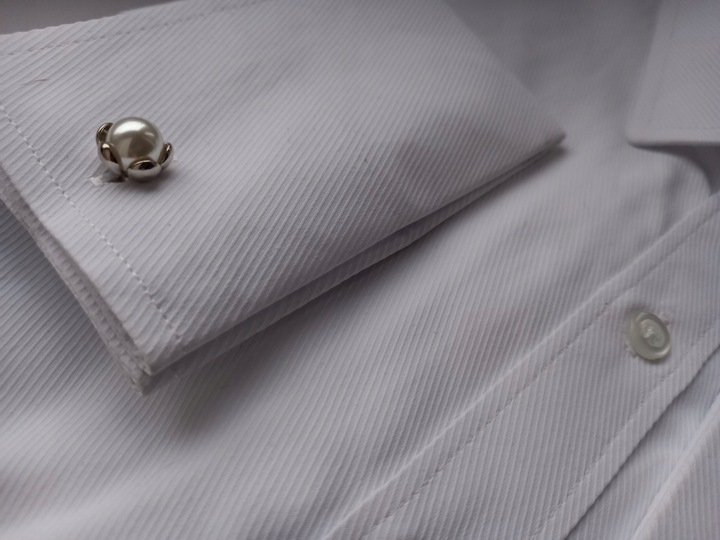 Srebrne spinki do mankietów Exciting z Perłą