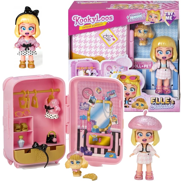 Magicbox KOOKYLOOS S Elle's Suitcase Walizka ELLE Figurka + Zwierzak