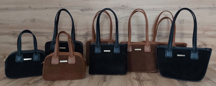 Włoska skórzana listonoszka Vera Pelle zamsz A5 Camel