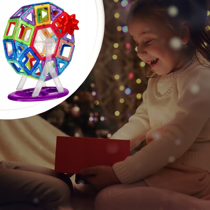 KLOCKI MAGNETYCZNE KONSTRUKCYJNE DUŻE PANELE 3D UKŁADANKA DLA DZIECI 134 el