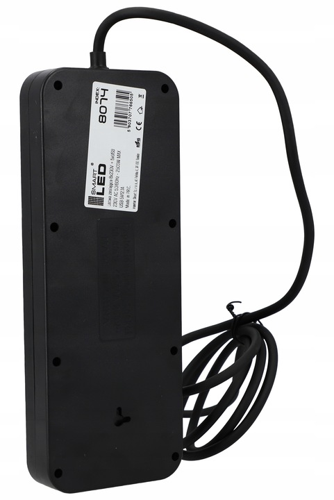 Przedłużacz Listwa Zasilająca Sieciowa 2M 8 Gniazd 230V + 4X USB Ładowarka