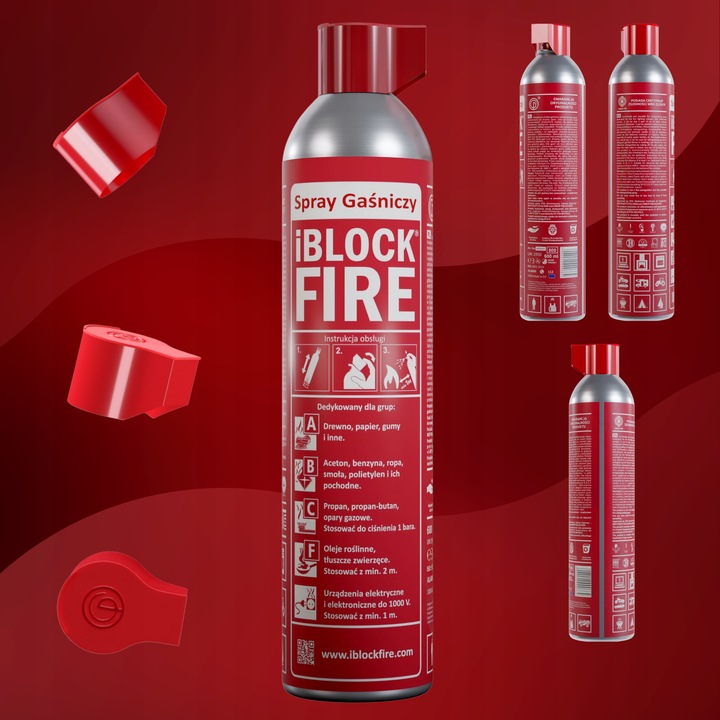 SPRAY GAŚNICZY ABCF+E 100%BIO GAŚNICA iBlockFIRE 600 PRO