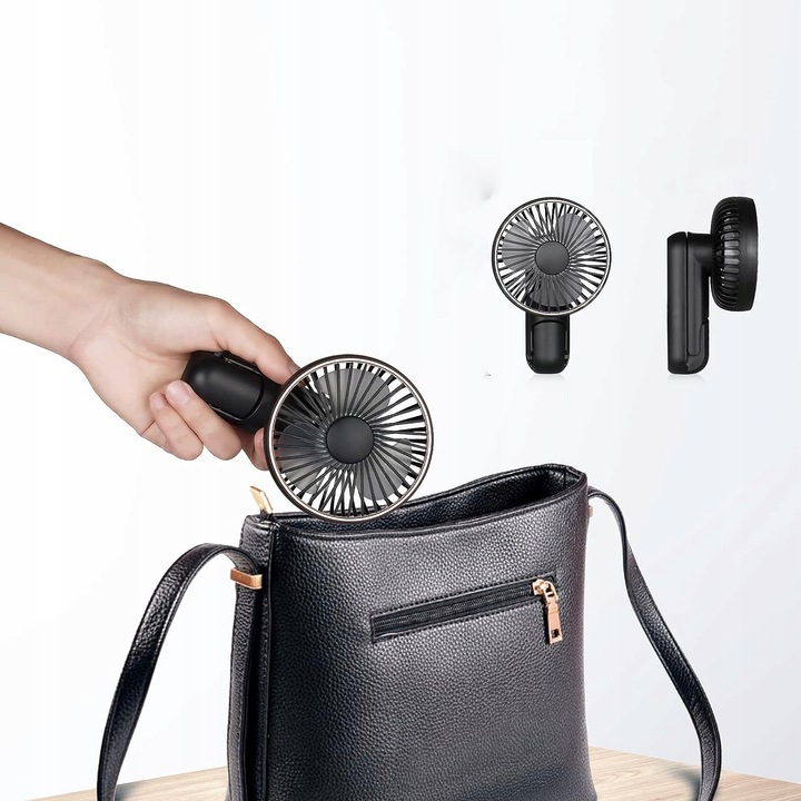 PRZENOŚNY WENTYLATOR RĘCZNY MINI WENTYLATOR USB 5 TRYBÓW 2000mAh