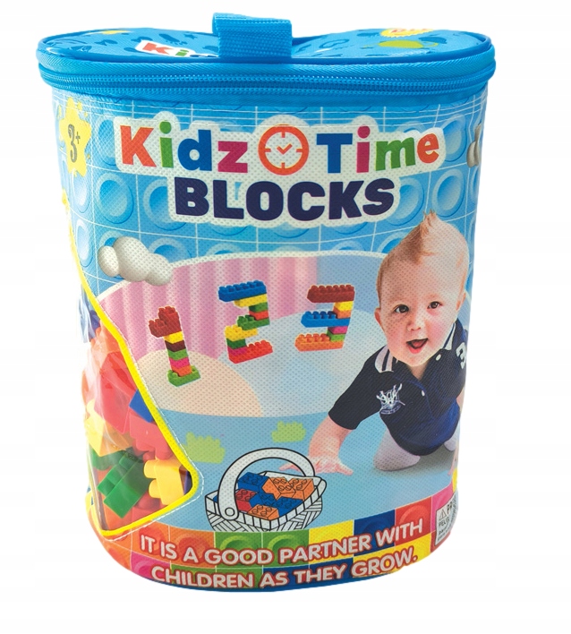 KLOCKI PLASTIKOWE DUŻE KOLOROWE POCIĄG BUDOWLANE zestaw w torbie XXL 400el