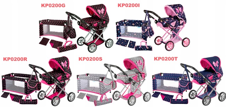 WÓZEK DLA LALEK GŁĘBOKI SPACERÓWKA GONDOLA KINDERPLAY + ŁÓŻECZKO DLA LALKI