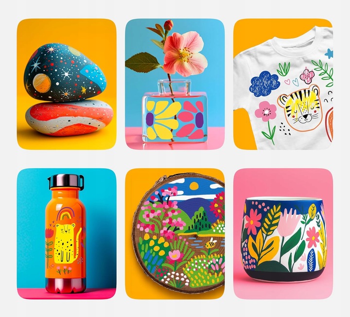 MARKERY AKRYLOWE 24 KOLORY PISAKI FLAMASTRY DO KAMIENI DREWNA TKANIN SZKŁA