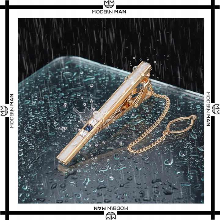 Spinka do krawata + PUDEŁKO złota klasyczna modna prezent dla Niego