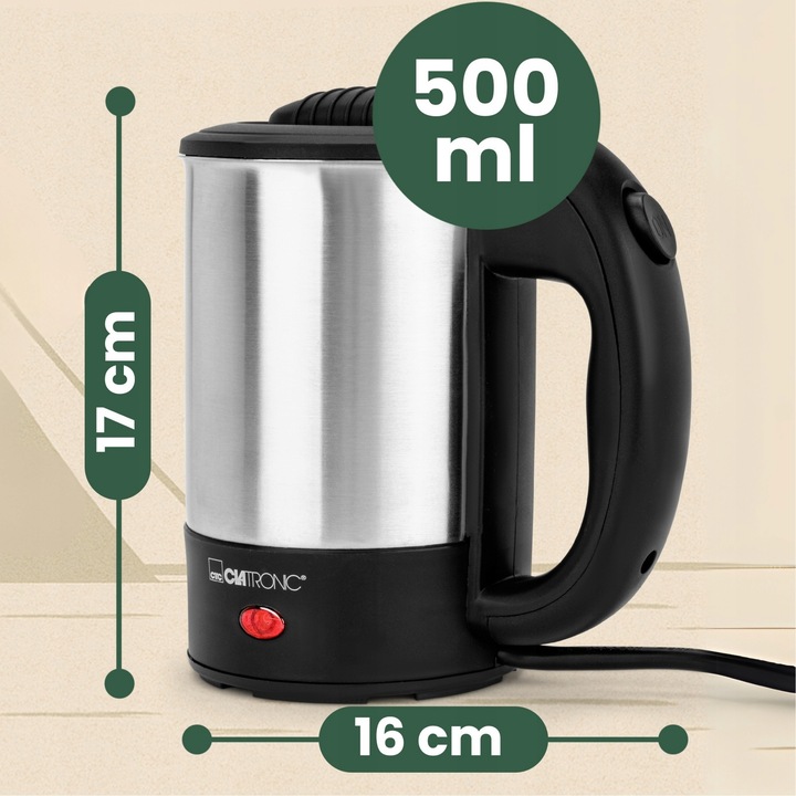 CZAJNIK ELEKTRYCZNY TURYSTYCZNY PODRÓŻNY 0,5L BPA FREE WKR 3624