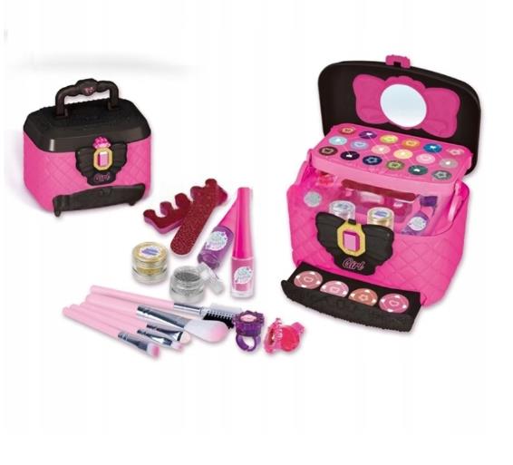 ZESTAW KOSMETYKÓW DO MAKIJAŻU I PAZNOKCI KUFEREK MAKE UP PREZENT DLA DZIECI