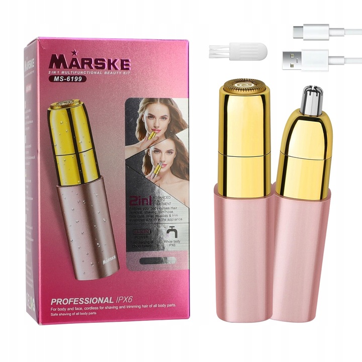 Depilator Trymer Do Brwi Twarzy Ciała Dla Kobiet + Kabel USB 2 W 1