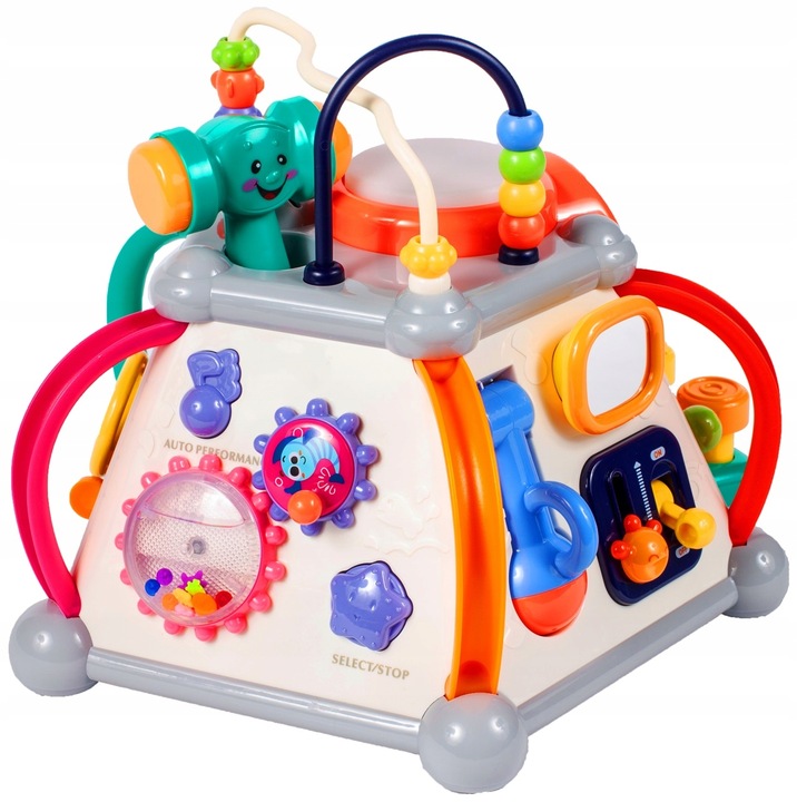 Kostka edukacyjna interaktywna sensoryczna multikostka gra dźwięki sorter