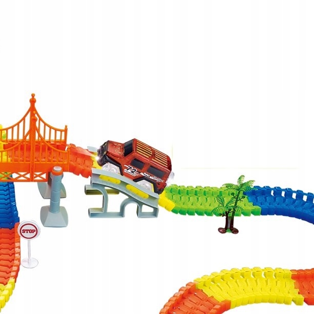 TOR SAMOCHODOWY ŚWIECĄCY 360el + 2 AUTKA MAGIC TRACKS MOST 1808