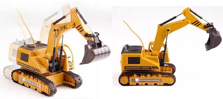 DUŻA KOPARKA ZDALNIE STEROWANA ŚWIATŁO LED PILOT RUCHOME RAMIĘ ŁYŻKA-METAL