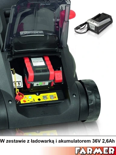 Kosiarka akumulatorowa GRIZZLY 36V z akumulatorem AKU Li-on 40l