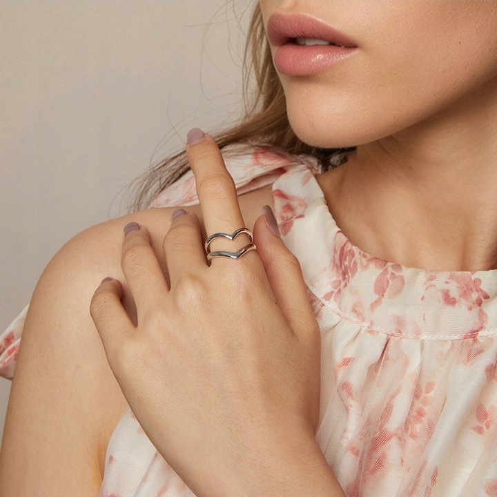 Pierścionek Srebrny 925 2 V Pierścionki Srebrne Regulowany Srebro