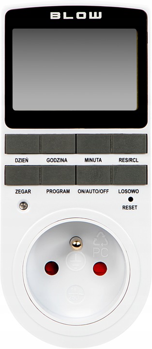 PROGRAMATOR CZASOWY WŁĄCZNIK WYŁĄCZNIK LCD CYFROWY HARMONOGRAM POLSKIE MENU