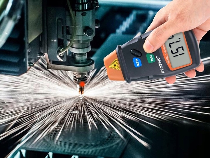 TACHOMETR LASEROWY MIERNIK OBROTÓW OBROTOMIERZ LCD