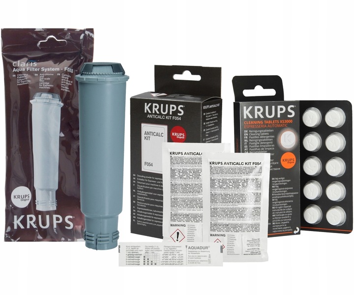 Akcesoria Filtr F088 + odkamieniacz + tabletki czyszczące do ekspresu Krups
