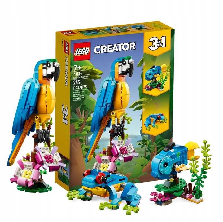 PREZENT LEGO DLA 7, 8 LATKI CREATOR 31136 Egzotyczna papuga + TORBA LEGO