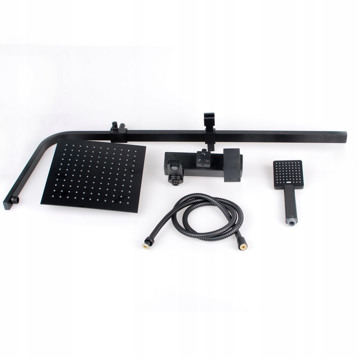 Zestaw prysznicowy natynkowy Bateria kolumna Mikka CZARNY MAT