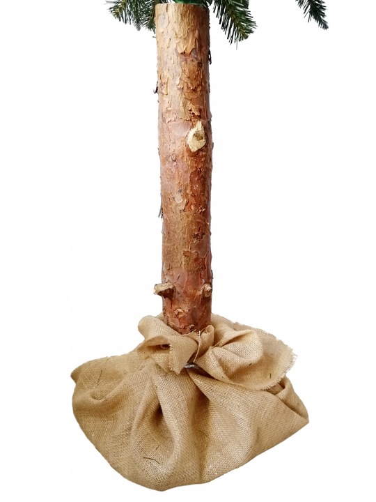 60cm Pień do choinki na pniu juta stojak naturalny choinkowy 4 nogi + juta