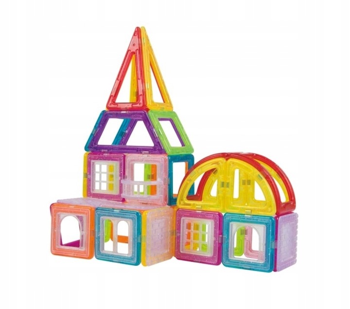 KLOCKI MAGNETYCZNE PANELE NEODYMOWE 76 EL DUŻY ZESTAW EDUKACYJNY DLA DZIECI