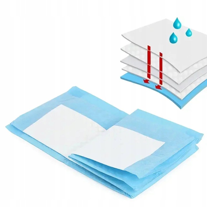 50x PODKŁADY MATY HIGIENICZNE dla psa do nauki sikania XL CHŁONNE 90x60CM