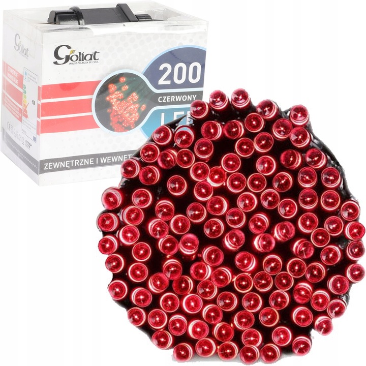 Lampki choinkowe 200 led zewnętrzny kolor czerwony
