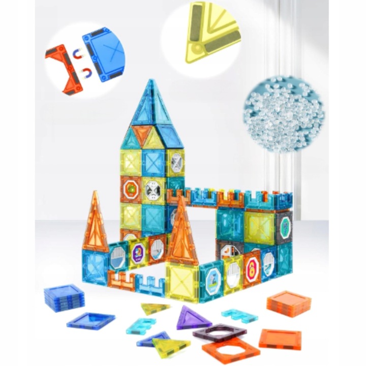 KLOCKI MAGNETYCZNE DLA DZIECKA 3D EDUKACYJNE DUŻE SMART TOR KULKOWY 138EL