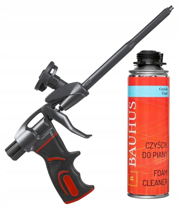 Pistolet teflonowy do pianki piany kleju + czyścik Bauhus PRO