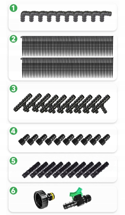 LINIA KROPLUJĄCA NAWADNIANIE KROPELKOWE 100m +192 ELEMENTY WĄŻ KROPELKUJĄCY